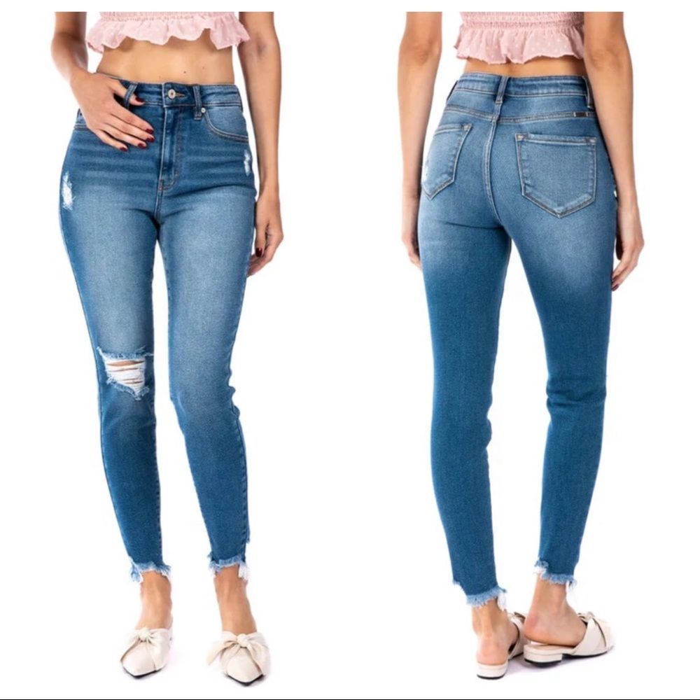 KanCan semi distressed ankle jeans size 5 / 26